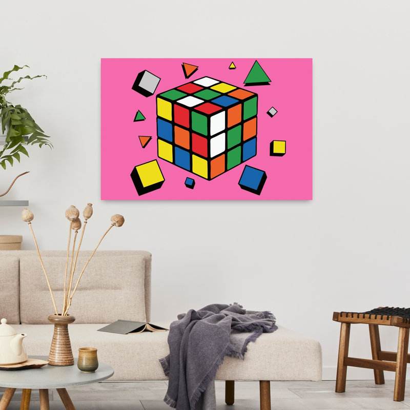 Art mural rétro classique rétro Rubiks, H 24 po x l 36 po