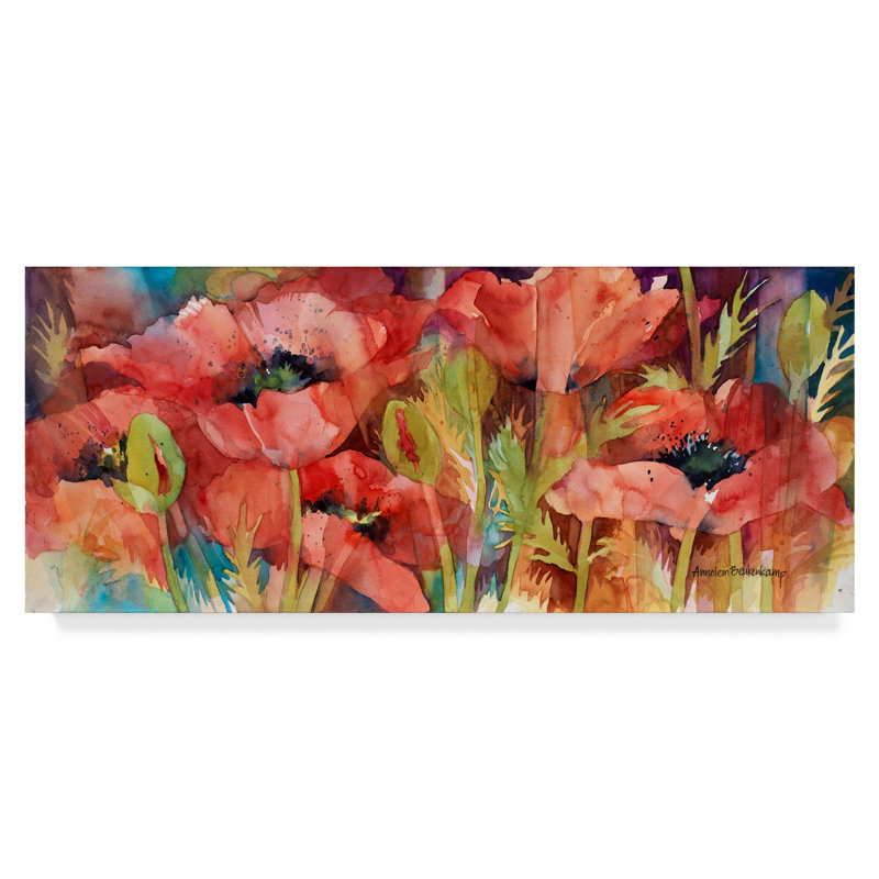Petals On Parade Red and Green Floral Canvas Art