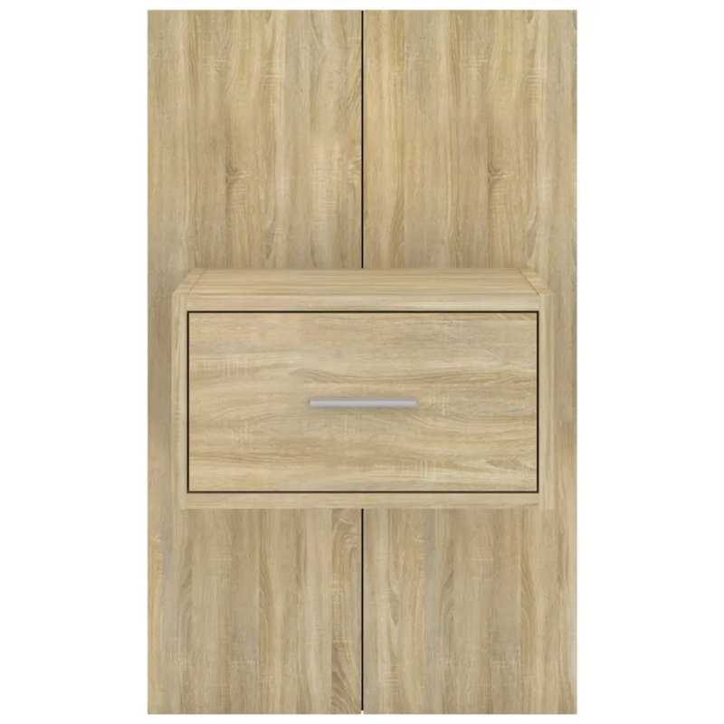 Mazzola Wall-mounted Bedside Cabinet, Sonoma Oak, 1
