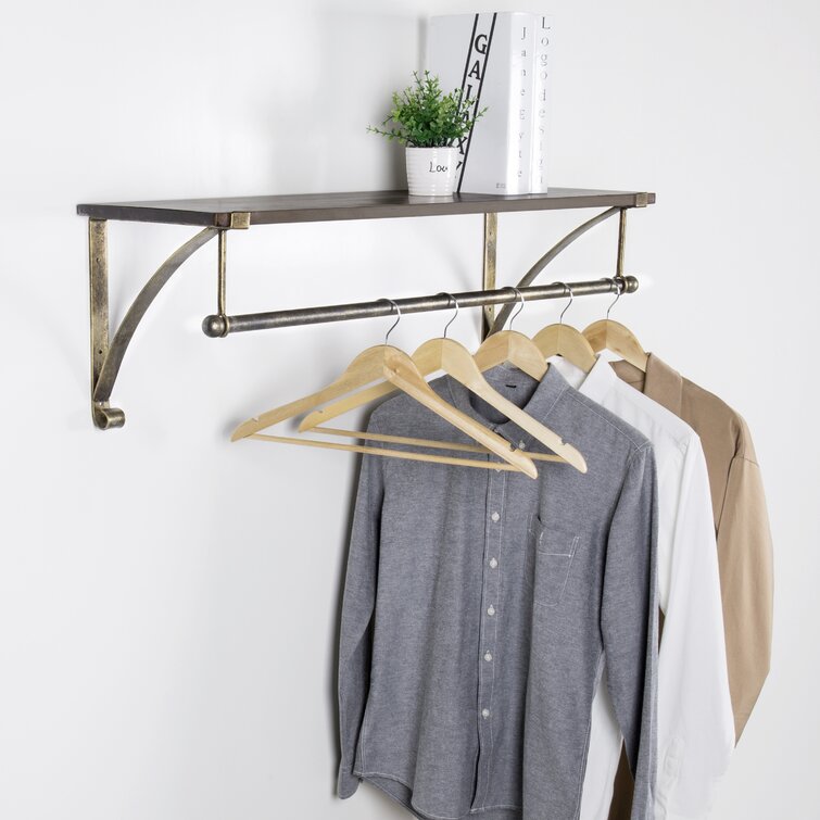 Allen 35.4'' Wall Mounted Clothes Rack