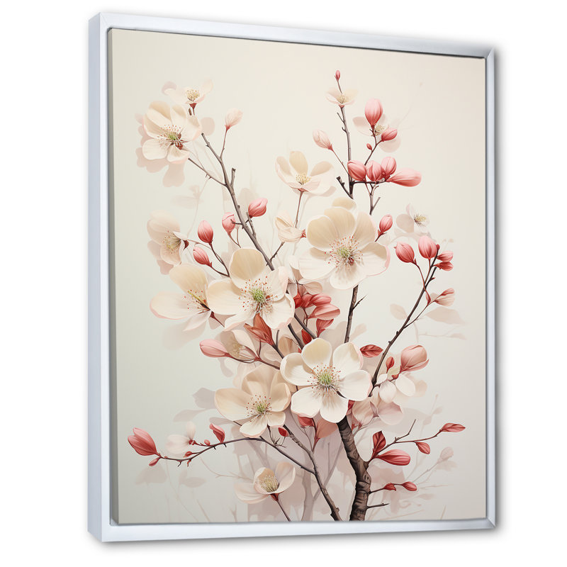 Cornouiller blanc Blossom Harmony III - impression, H 44 po x l 34 po x P 1,5 po, Cadre flottant blanc