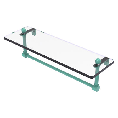 Tablette de meuble-lavabo en verre avec barre à serviettes intégrée