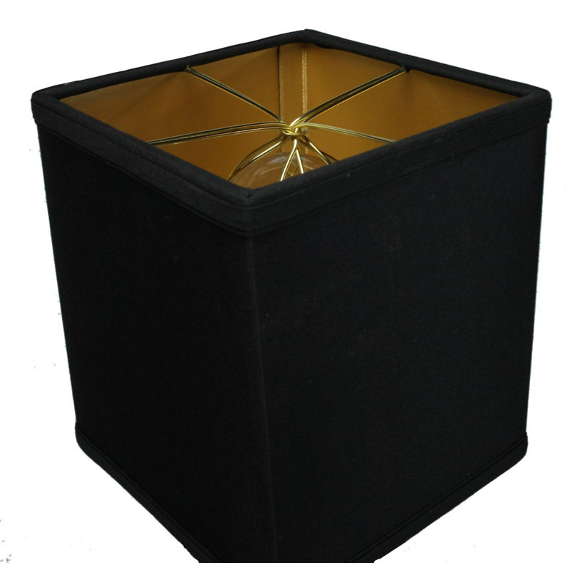 Abat-jour rectangulaire en lin H 7 po (à pince), Noir