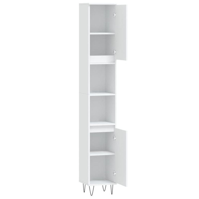 Milla Floor Mounted Linen Cabinet, White