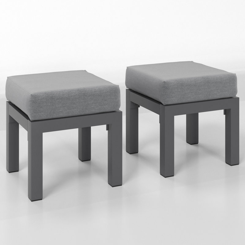 Brandtley Aluminum Ottoman, Gray