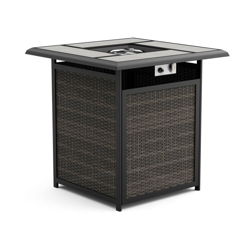 Table de comptoir de foyer d'extérieur de 37 po de hauteur, noir / gris