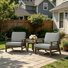 Shweta Solid Wood Outdoor Three Pieces Chair Conversation Seating Group With Cushions And Side Table