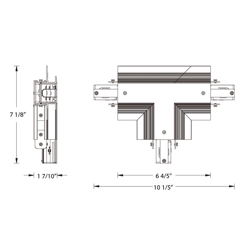 Connecteur de rail encastré t, Blanc, 7.125