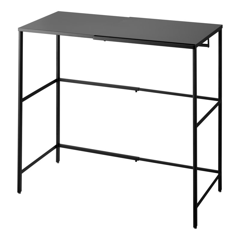 Expandable Black Steel Suitcase Rack with Storage Bar