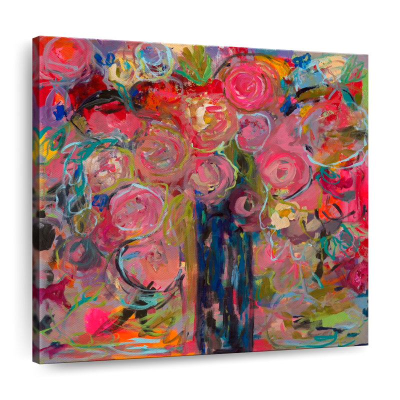 Impression florale sur toile, H 20 po x l 20 po x P 1,25 po