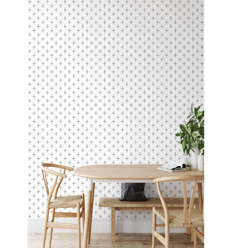 Addition 10' L x 24" W Wallpaper Roll, Graphite, Faux Grasscloth, Non-pasted