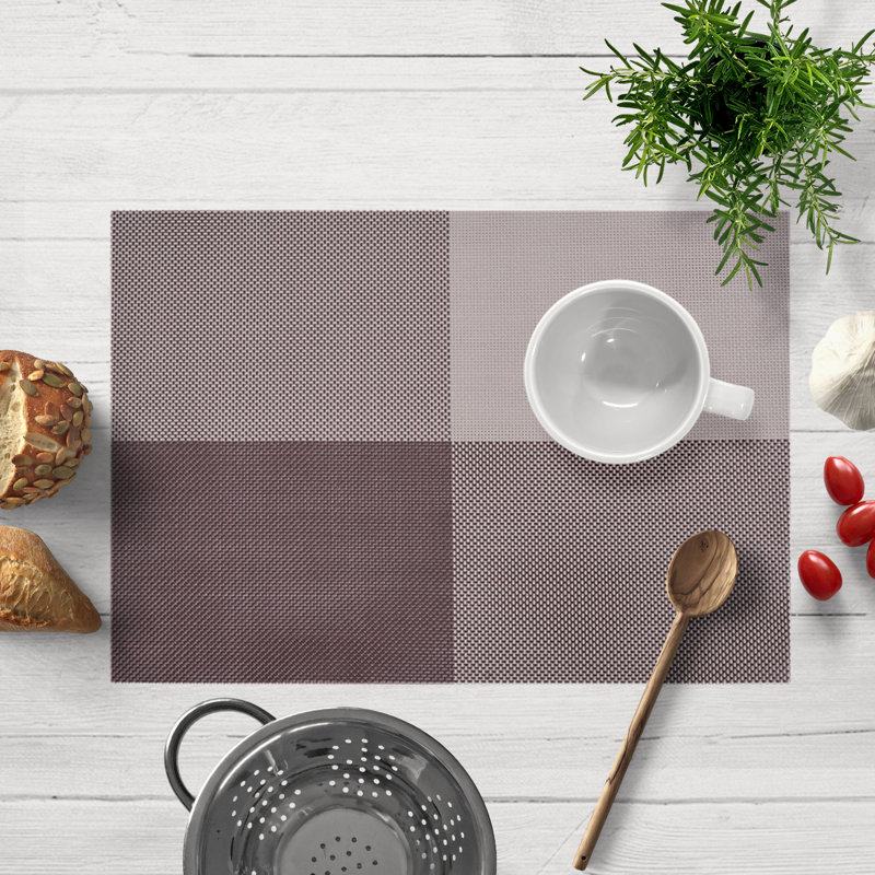 Dafayon Vinyl No Pattern Rectangle Placemat, Brown
