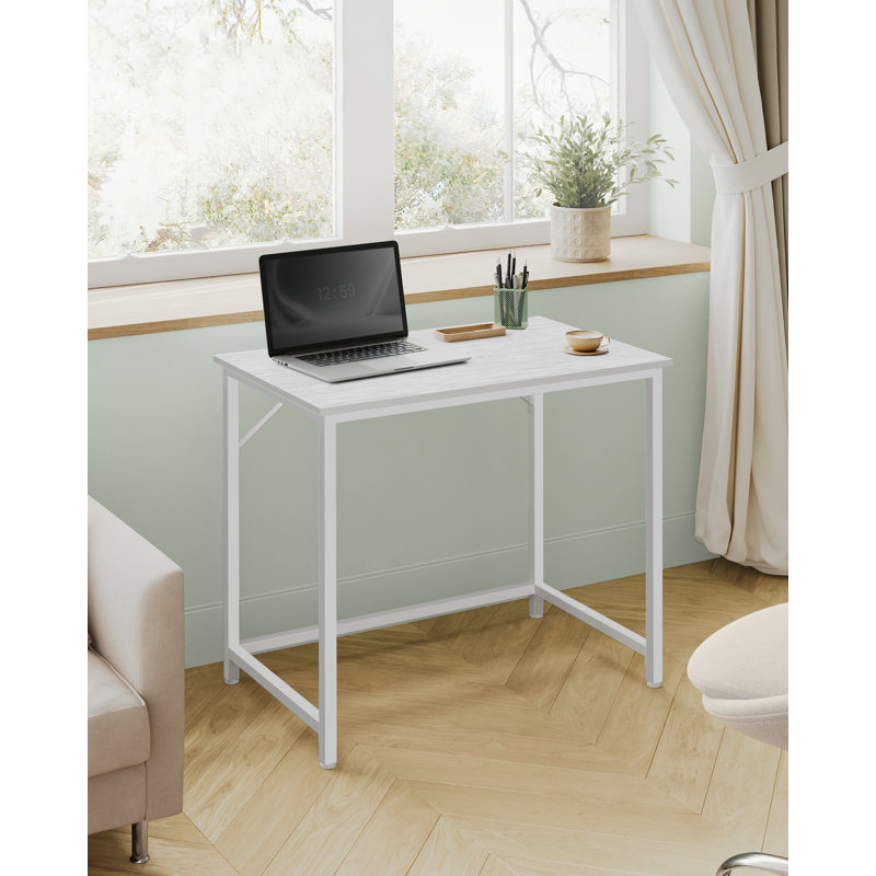 Jana Metal Top Writing Desk, 76cm H x 80cm W x 50cm D, White