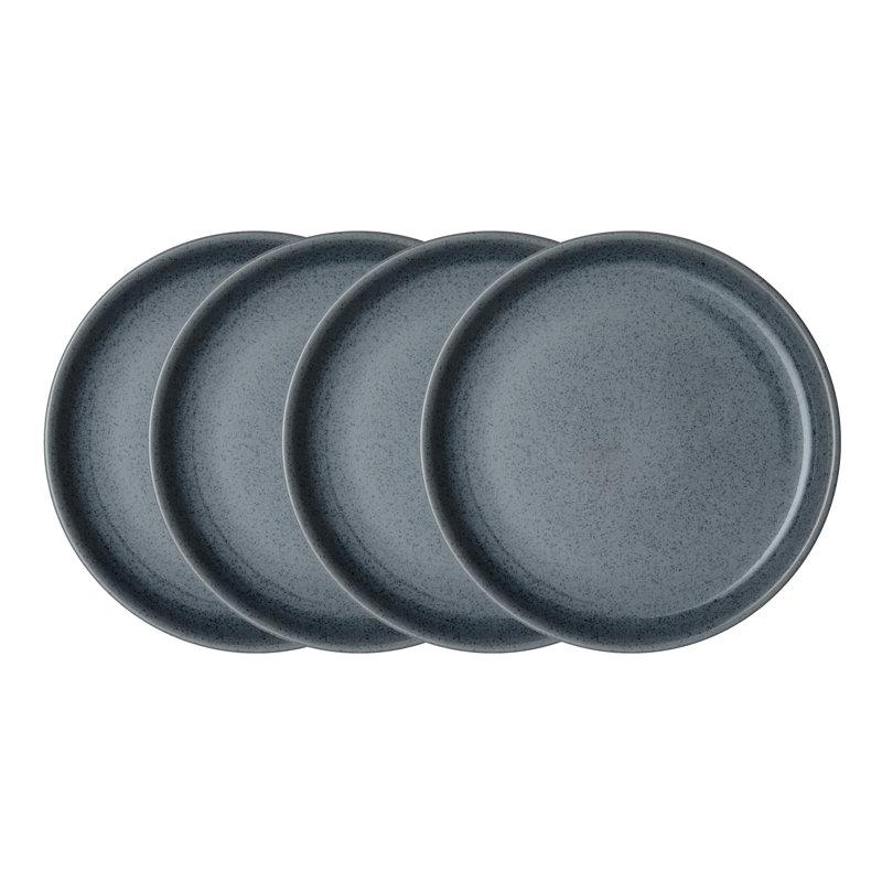 Assiettes plates gris foncé