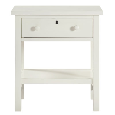 Antique White Storage Nightstand With 1 Drawer | Gift Idea
