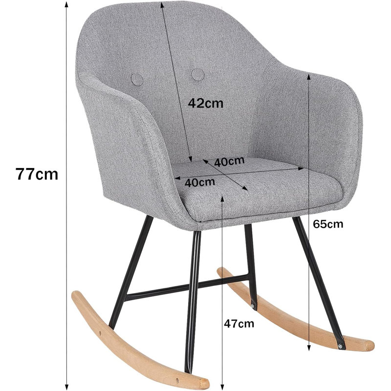 Cantrell Rocking Chair, Light Grey
