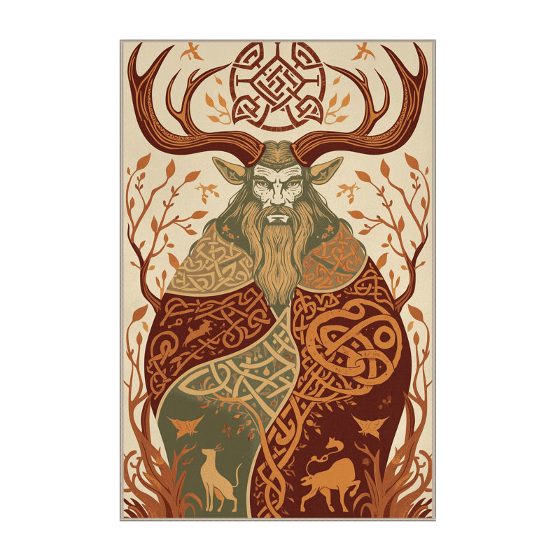 Tapis moelleux et moelleux au look rustique Kater Cernunos, 7 x 9