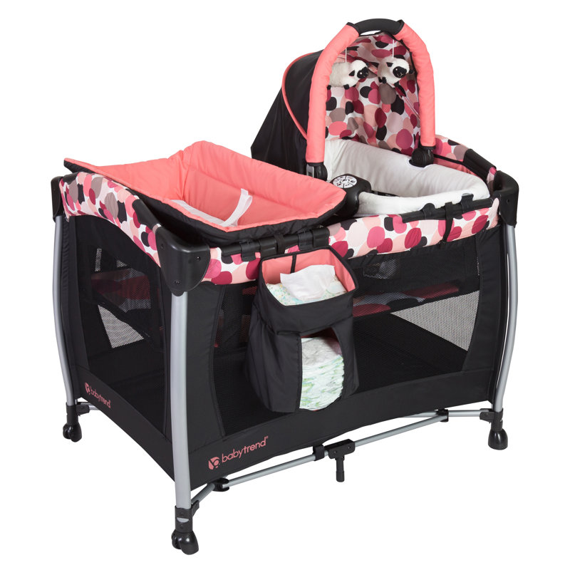 Bassinet with Bedding with Mattress and Stand, Gray