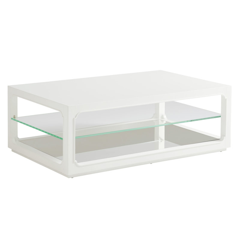White Transitional Rectangular Outdoor Wood and Glass Table