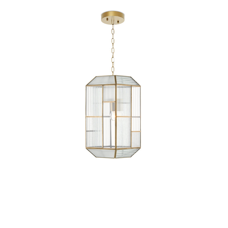 1 - Light Clear, Antique Brass Lantern Pendant