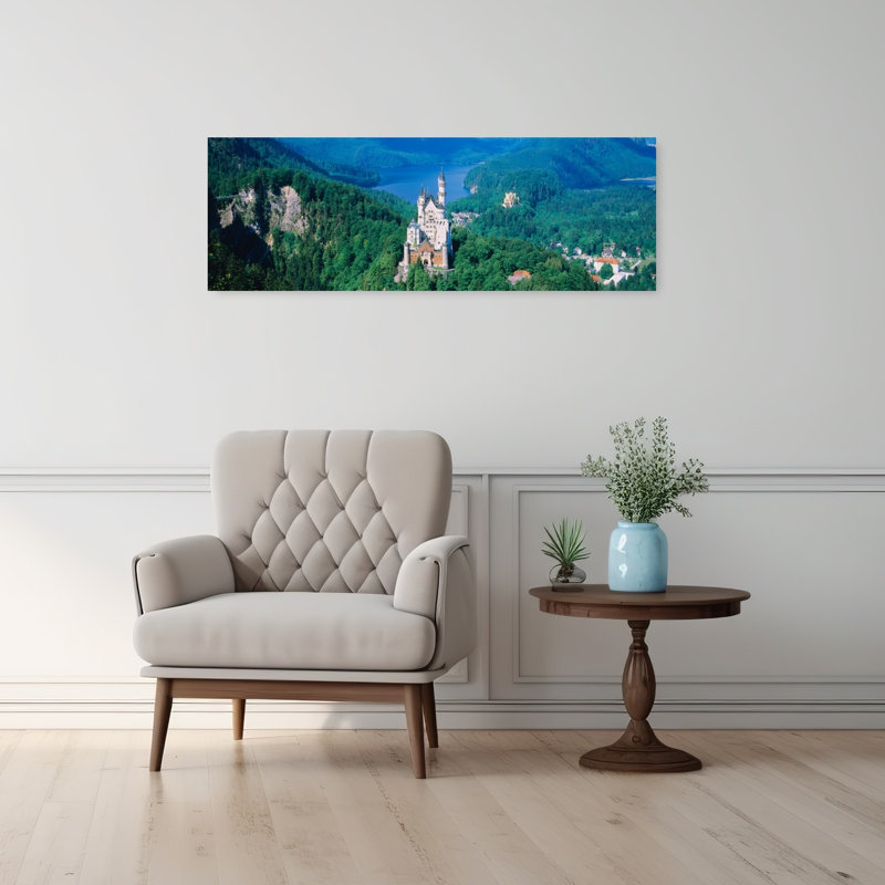 High Angle View Of A Castle, Neuschwanstein Castle, Bavaria, Germany Abstract Contemporary Architecture Landscape Wall Art