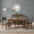 6-Piece Dining Room Set With Rectangular Wood Table, 4 Upholstered Chairs, And Walnut Storage Cabinet