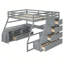 Lit mezzanine avec 7 tiroirs, 2 tablettes et un bureau-683255120-683255148