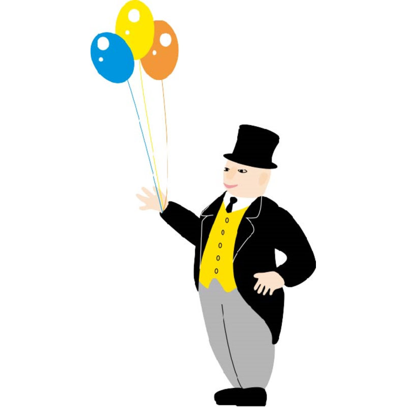 Adhésif mural caricature de ballons d’animation, H 40 po x l 20 po