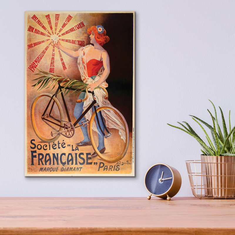 Art mural en verre, "La société française" par Vintage Posters, H 16 po x l 12 po x P 0,13 po