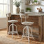 Tabouret de bar pivotant réglable moderne blanc-35291653