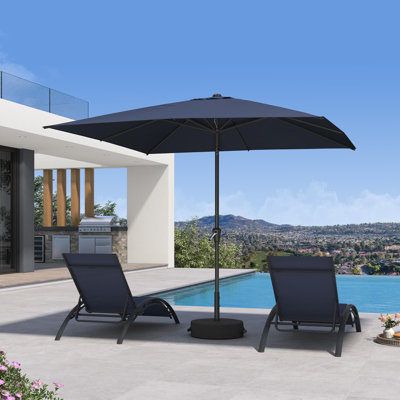 8' x 8' Square Patio Umbrella Outdoor Table Umbrella Aluminum Frame Market Umbrella Sun Umbrella
