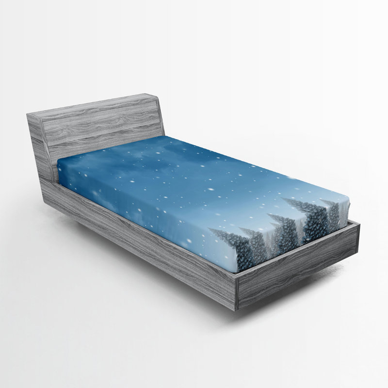 Ensemble de 2 draps-housse Ambesonne Winter, Drap-housse de taille simple