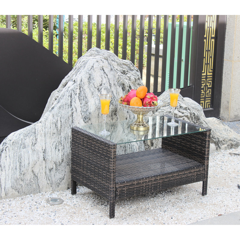 Meuble de patio brun avec 4 compartiments modulaires et rangement