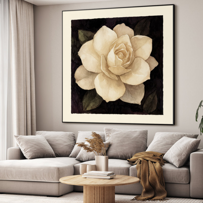 Très grande reproduction d'art sur toile - Fleur, art floral moderne, décoration pour le salon ou la chambre à coucher - «Assemblage requis du cadre (cadre non fini)»