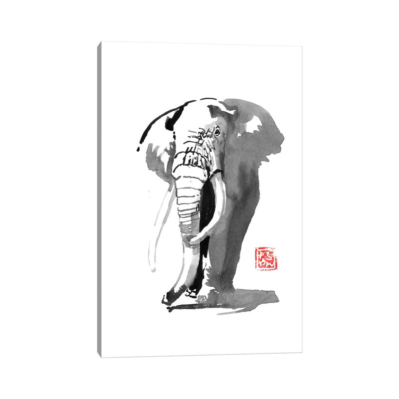 Elephant by Péchane - Print on Canvas, Wrapped Canvas, 152.5 cm H x 101.5 cm W x 3.175 cm D