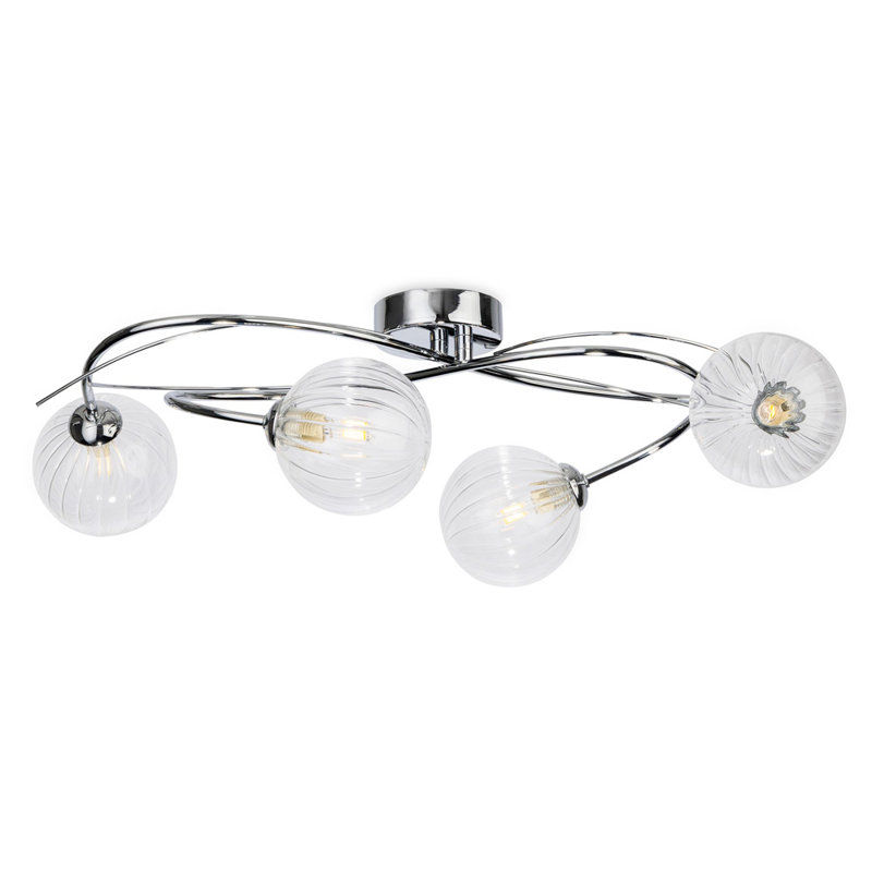 Flush Mount, Chrome, Clear, 4