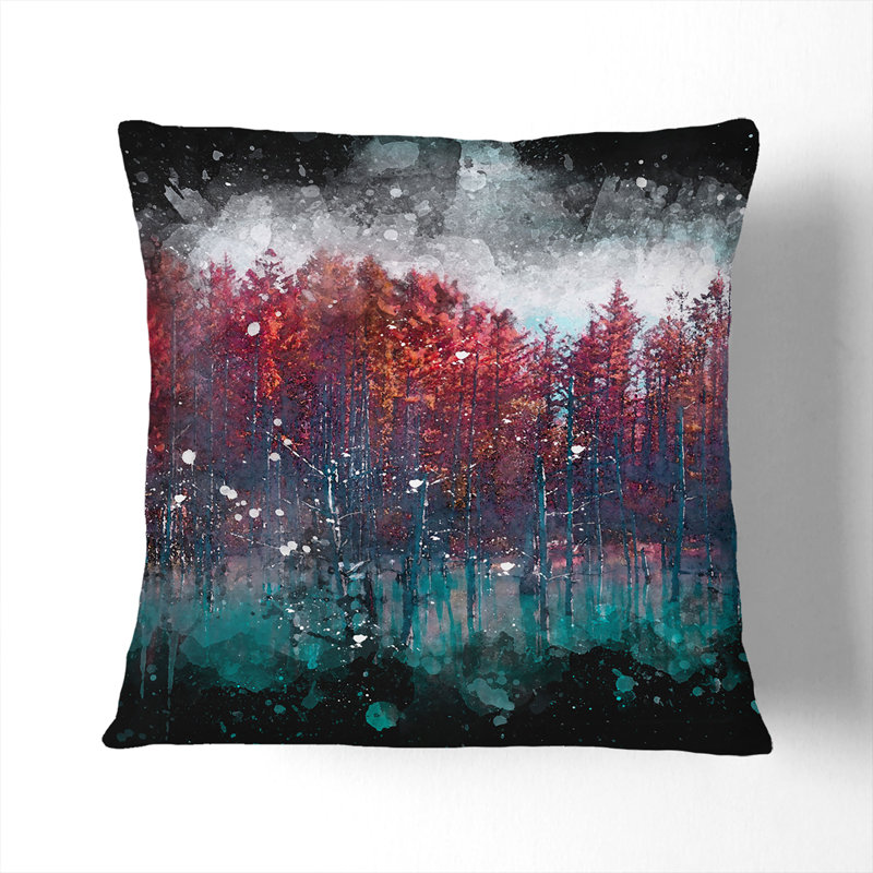 Floral Square Cushion, 40cm H x 40cm W x 15cm D, Black