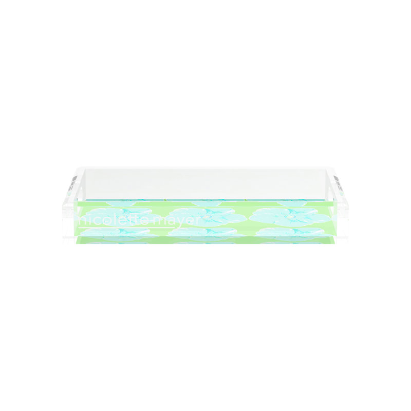 Hibiscus Acrylic Rectangle Decorative Tray, 2" H x 12.5" W x 7.75" D, Colony
