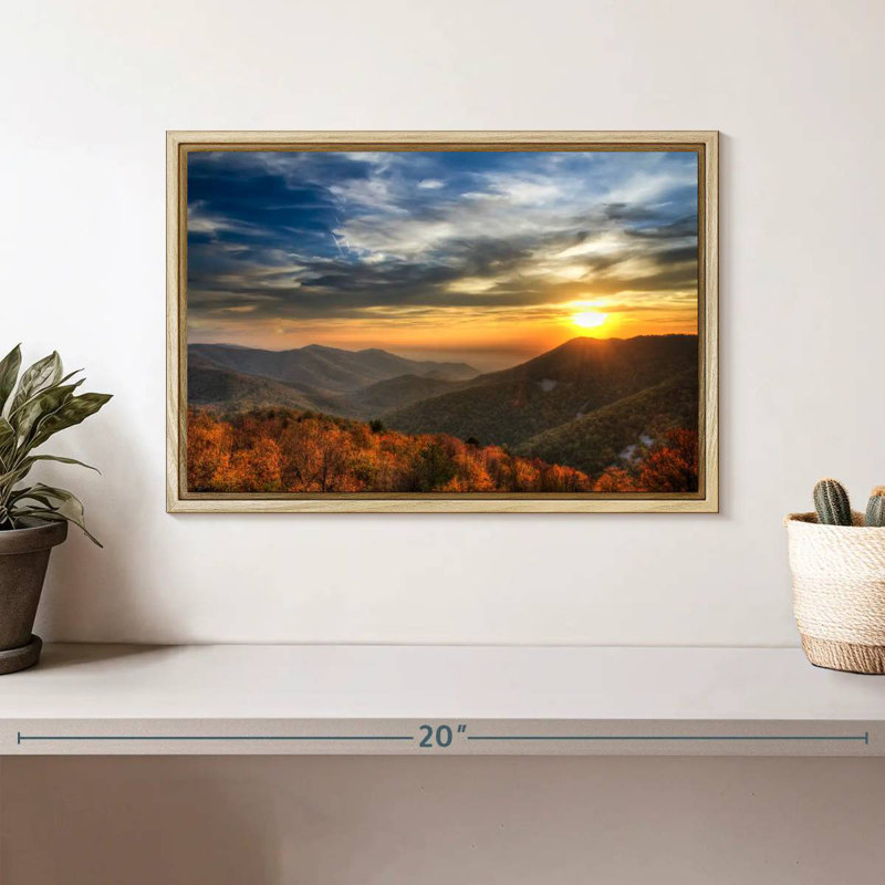 Shenandoah Sundown, Cadre flottant en bois naturel, 13 po x 9 po