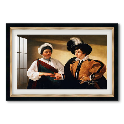 Le diseur de bonne aventure (version du Louvre), v. 1595-Caravage - Toile avec cadre sur mesure