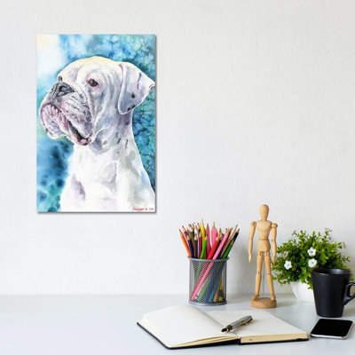 White Boxer by George Dyachenko - Wrapped Canvas Painting