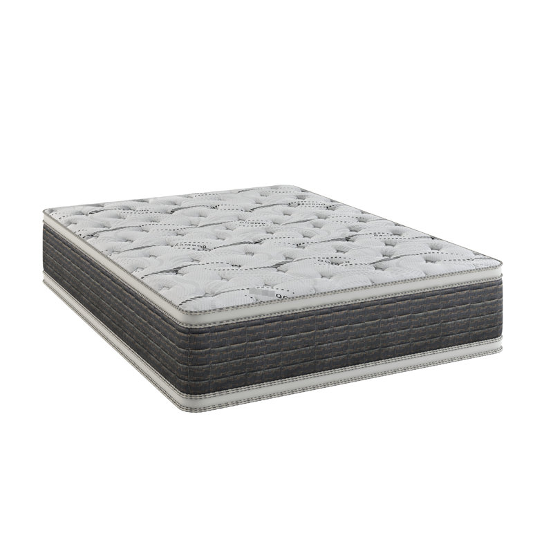 Queen Size 14.5" Pillow Top Mattress - -wicking, Two Sided With Firm Perimeter Edge Support And Adjustable Bed Compatibility Quad Coil Spring High Density Foam For Platforms