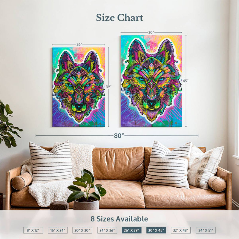 Brampt Wolf Shaman, 39" H x 26" W