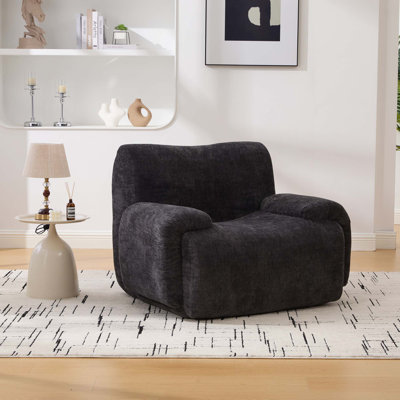 Chaise d'appoint moderne en chenille avec confort d'assise profond