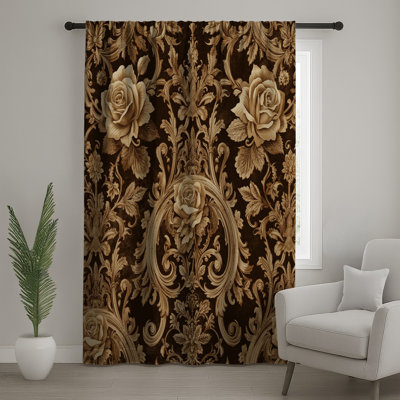 Rideaux Ornate Floral Roses