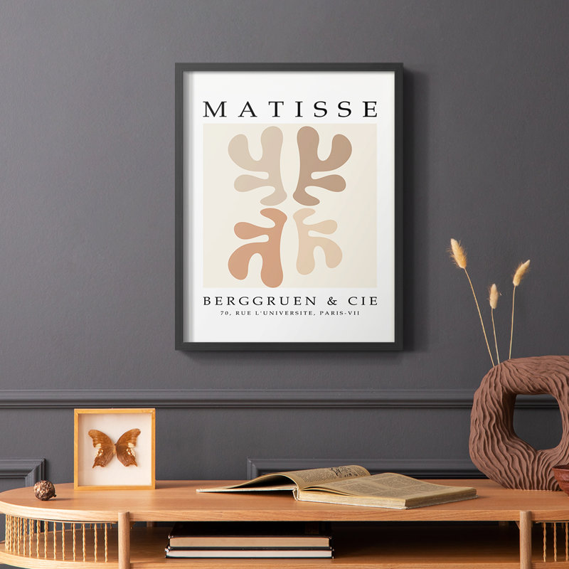 Matisse CCCXLVIII Framed Print - Solid Wood, 14" H x 11" W, Black