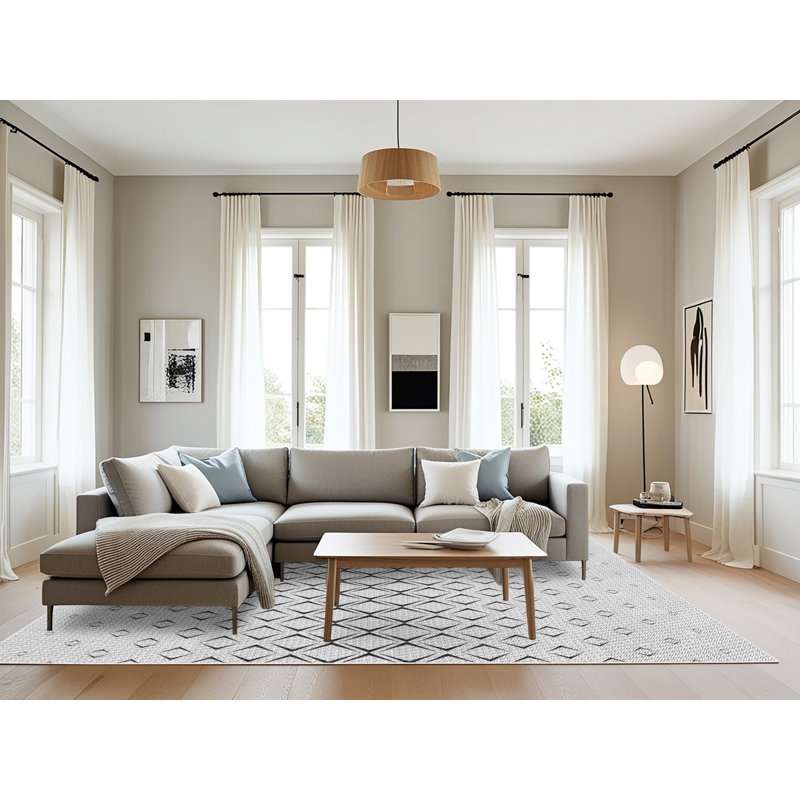 Tapis gris Power Loom, Rectangle 8 pi x 10 pi