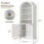 Armoire de rangement de 66,2 po de hauteur pour salle de bain arquée avec tiroir rabattable et tablettes, armoire de rangement autoportante avec portes-1836789923