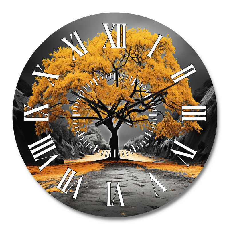 Horloge murale jaune et grise, Médium