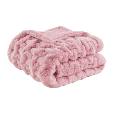 Comfortable Ruched Fur Throw